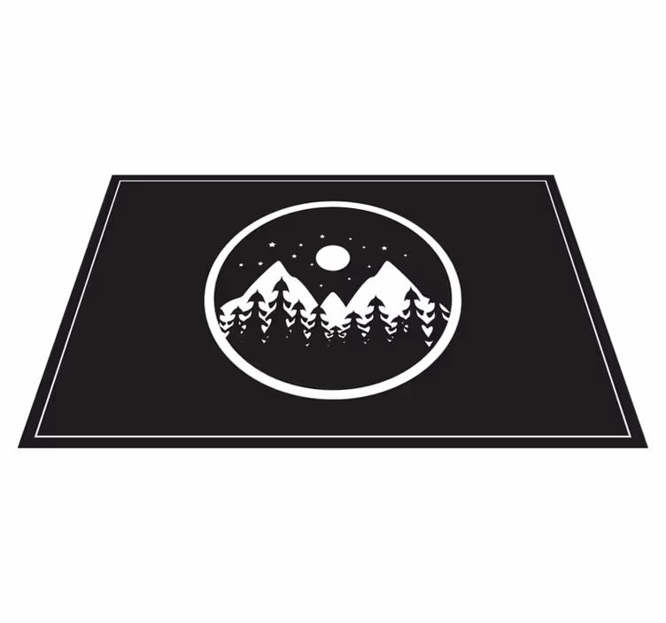 Mountain landscape circle moderna podloga - TenStickers