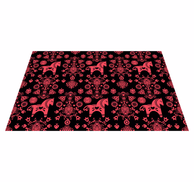 Playful horse pattern izvirna jedilna podloga - TenStickers