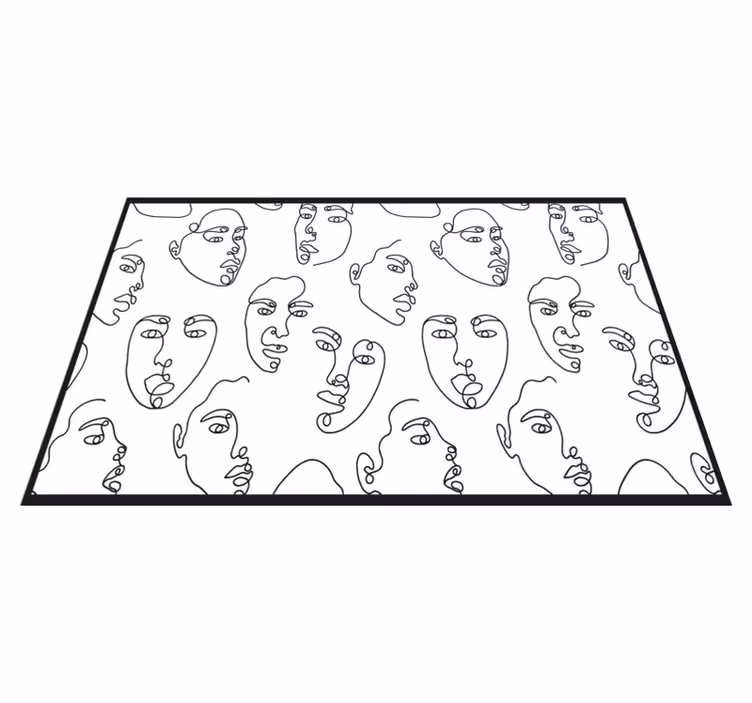 Abstract face linework moderna miza za postrežbo - TenStickers