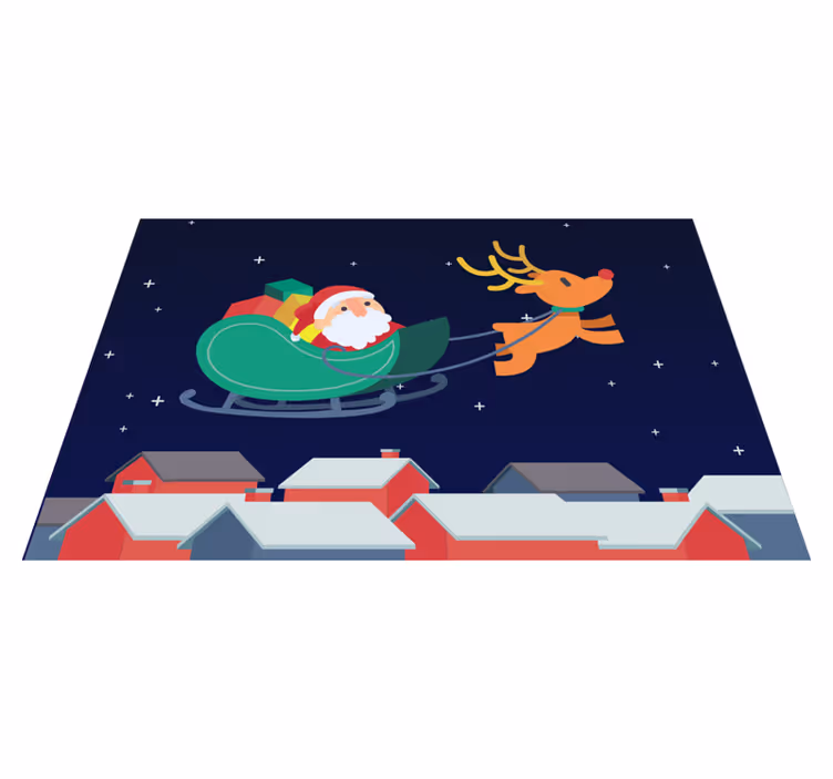 Santa's sleigh journey božični pogrinjek - TenStickers