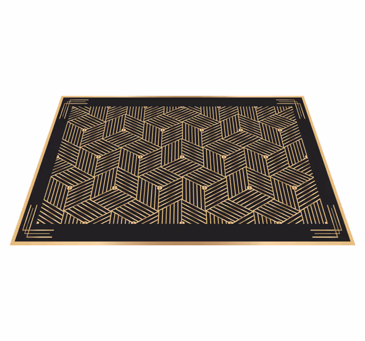 Zlati geometrijski deco vzorec elegantni pogrinjki - TenStickers