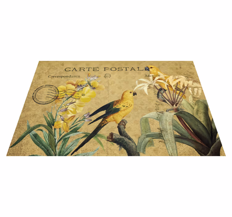 Vintage floral postcard izvirna jedilna podloga - TenStickers