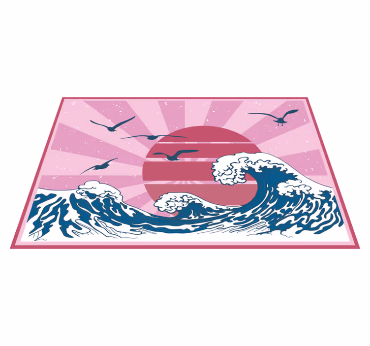 Waves and sun moderni prt za mizo - TenStickers