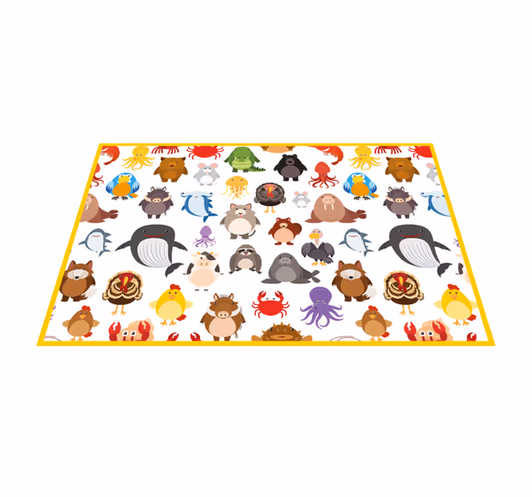 Divje živali v barvah otroške pogrinjke - TenStickers