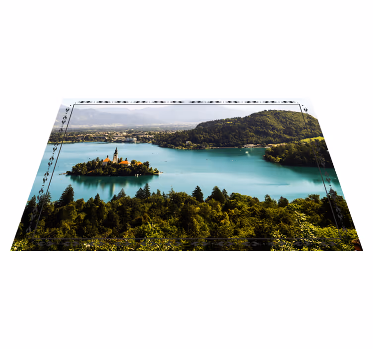 Serene lake view moderno jedilno priborstvo - TenStickers