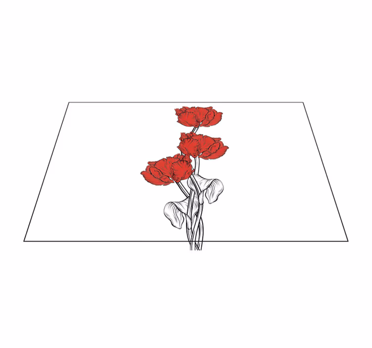 Red floral arrangement izvirna jedilna podloga - TenStickers