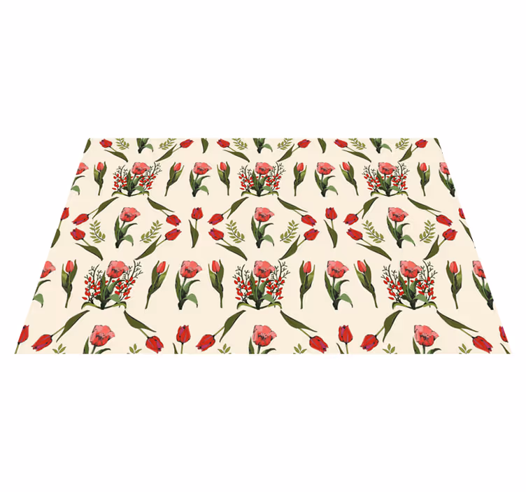 Red bowl floral izvirna jedilna podloga - TenStickers