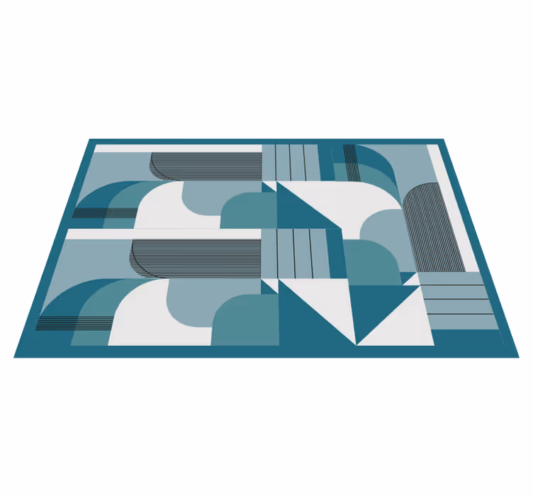 Geometrijski teal vzorci za moderno mizo - TenStickers