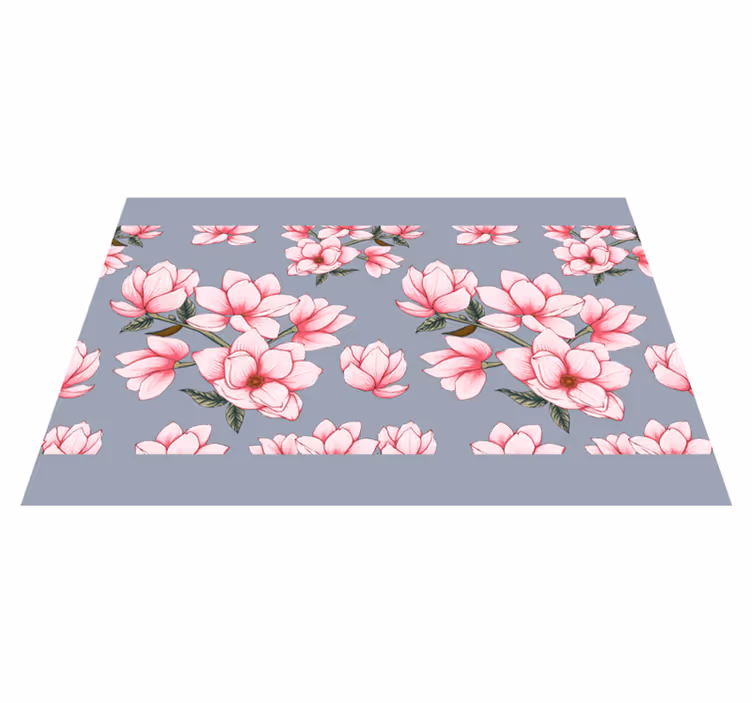 Pink magnolia floral pattern izvirna jedilna podloga - TenStickers