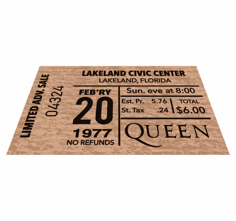 Vintage event ticket izvirna jedilna podloga - TenStickers