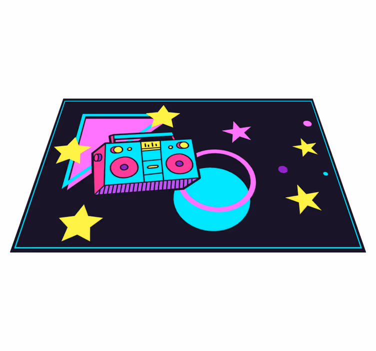 Colorful retro boom box izvirna jedilna podloga - TenStickers