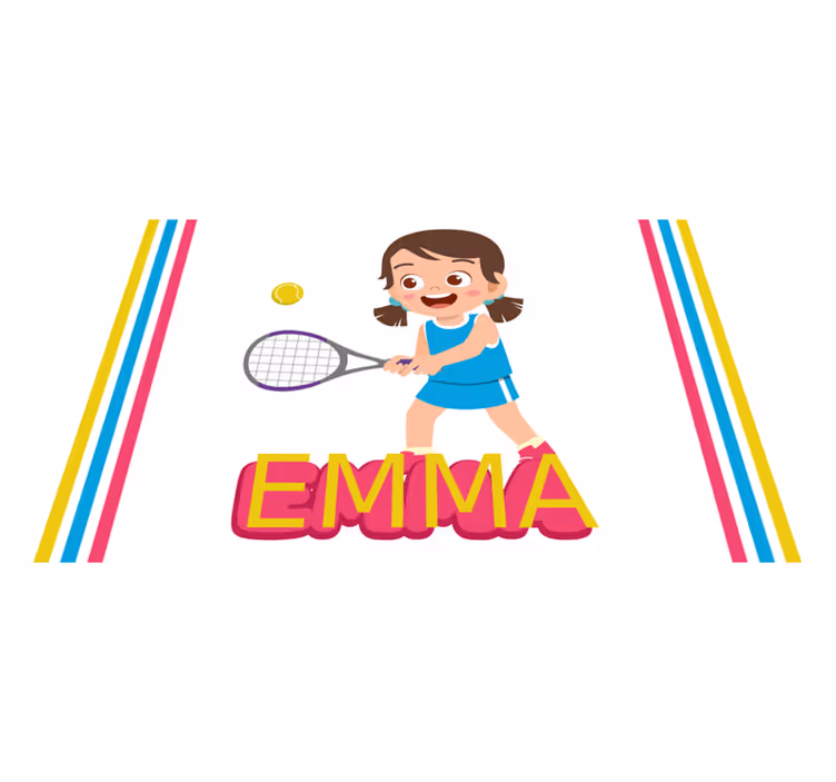 Happy tennis player otroški pogrinjek za mizo - TenStickers
