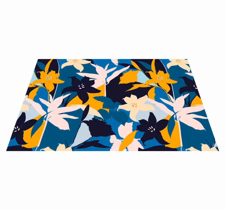 Floral teal pattern izvirna jedilna podloga - TenStickers