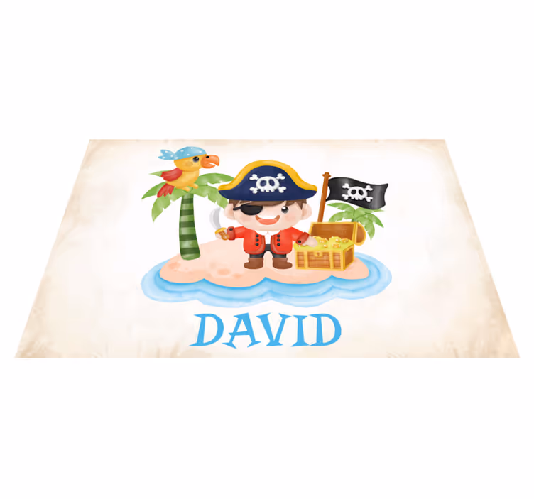 Karikatura piratKarikatura pirata Podloga z imenom - TenStickers