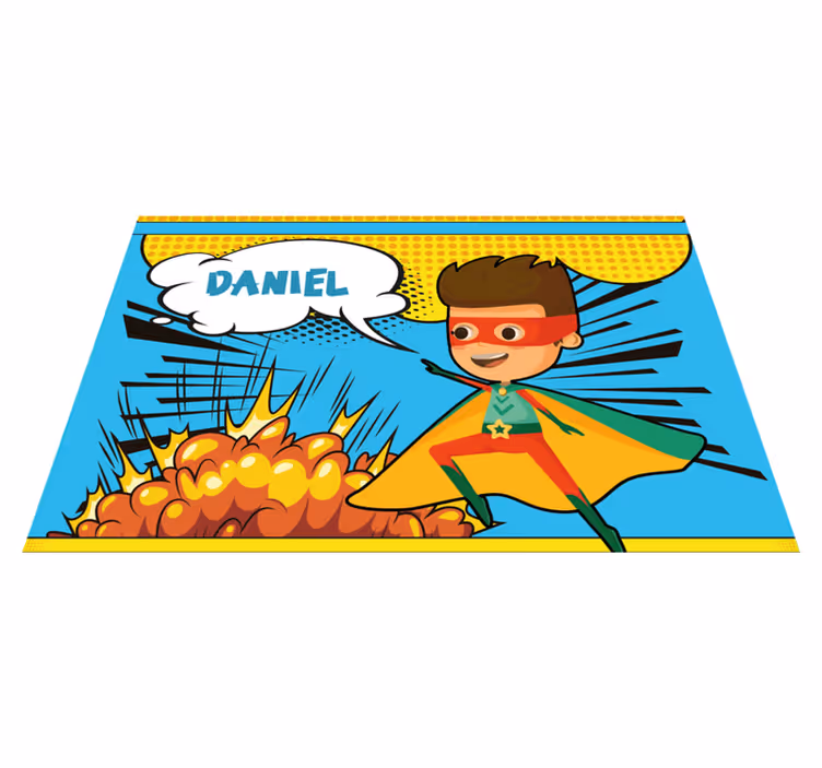 Komični super junakKomični super junak Podloga z imenom - TenStickers