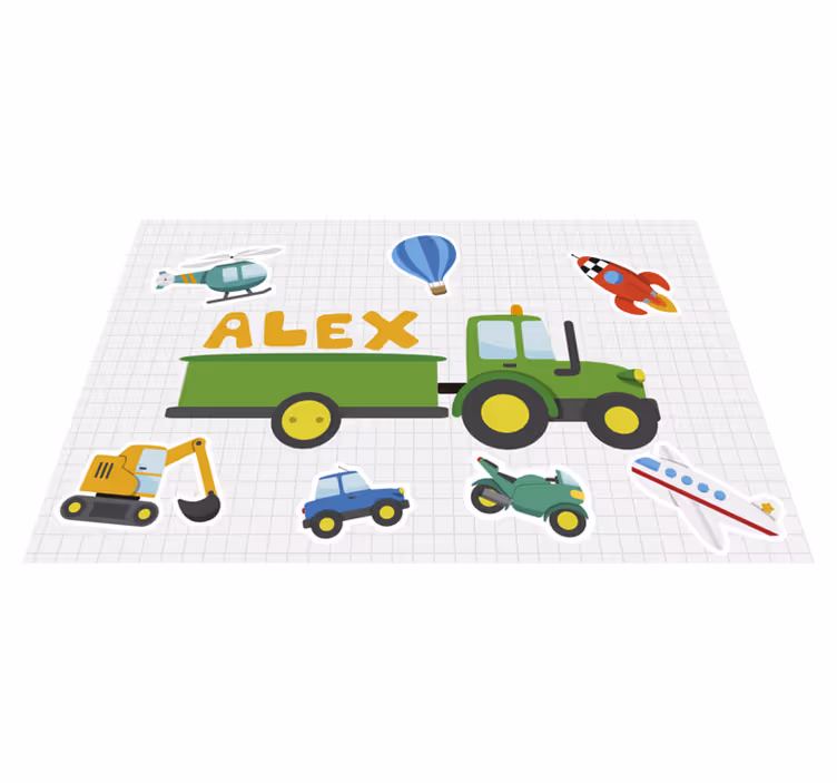 Različni risani prevozRazlični risani prevozi vključujejo letala, - TenStickers