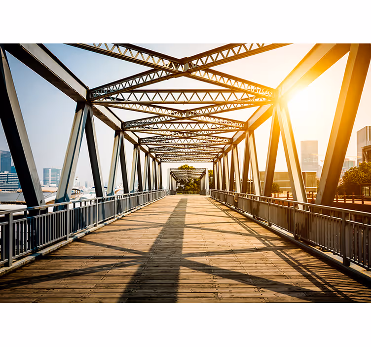 Sunlit bridge scenic view fototapete iz drugih mest - TenStickers