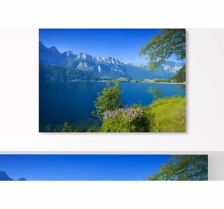 Spokojnost gorskega jezera Fototapeta z gorami - TenStickers