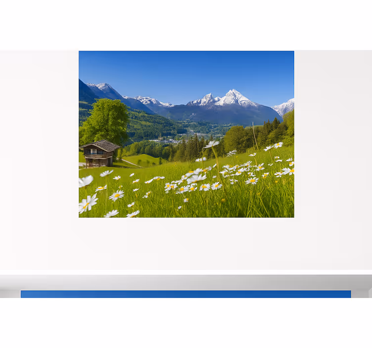 Alpska koča poleti Fototapeta z gorami - TenStickers