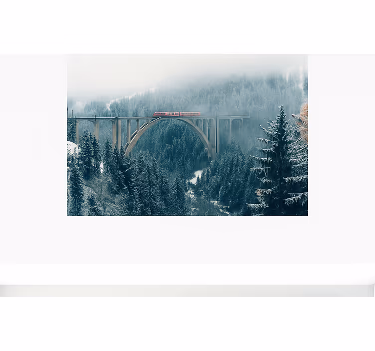 Vlak prečka švicarske alpe Fototapeta z gorami - TenStickers