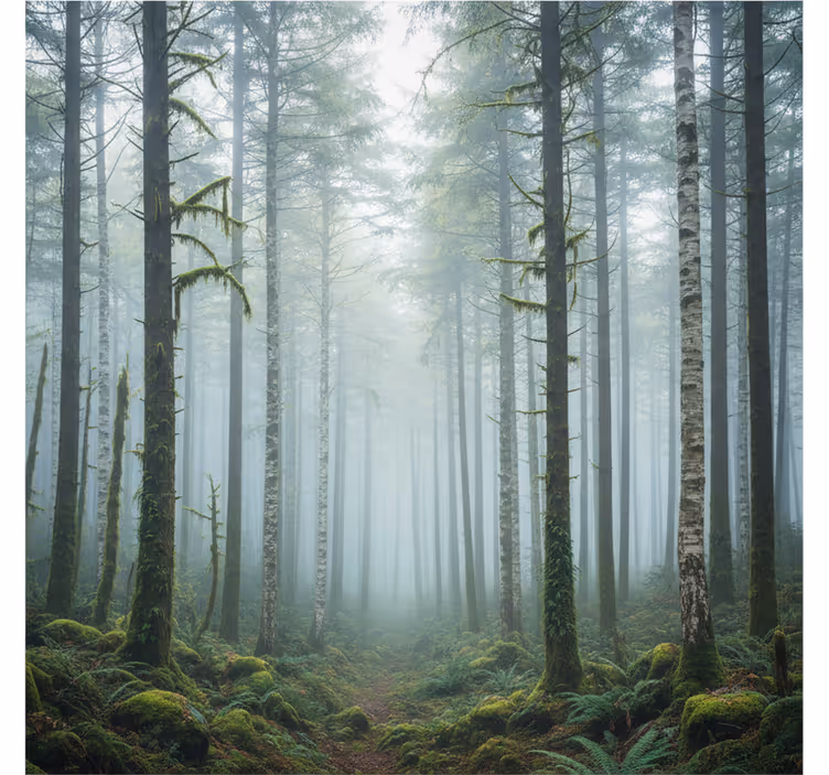 Atmospheric mist mural fototapeta gozd - TenStickers