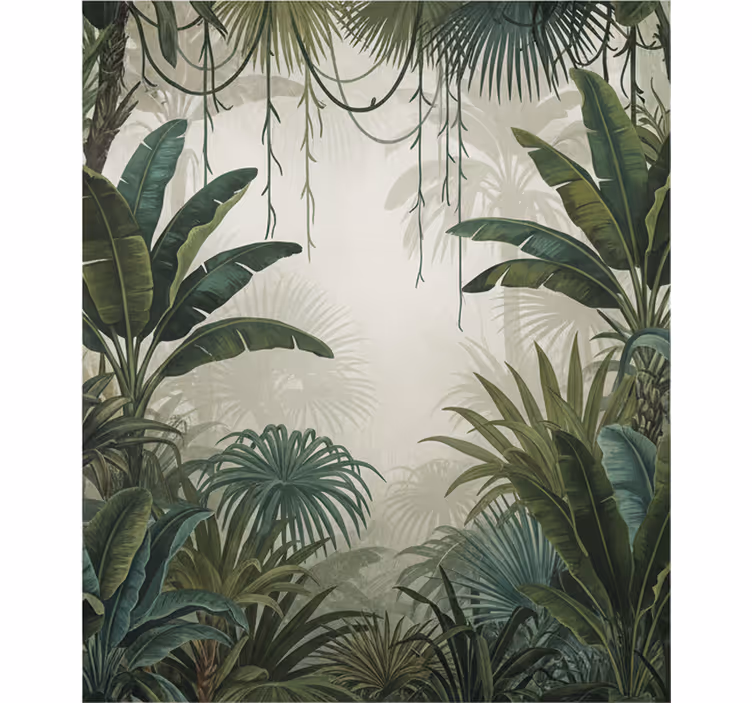 Retro jungle retreat fototapeta gozd - TenStickers