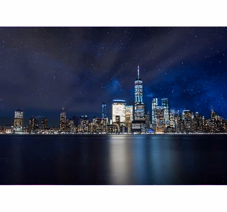 Zvezdna noč čez zidni mural new yorka - TenStickers