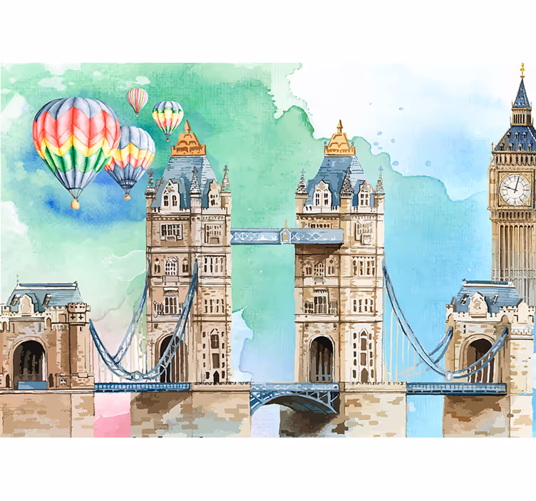 Balon nad stenskimi steni londonskega stena - TenStickers
