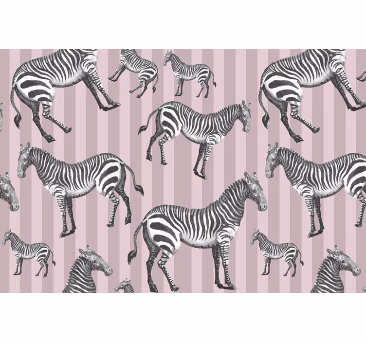 Afriško oblikovanje fototapeta vzorec vintage zebre - TenStickers