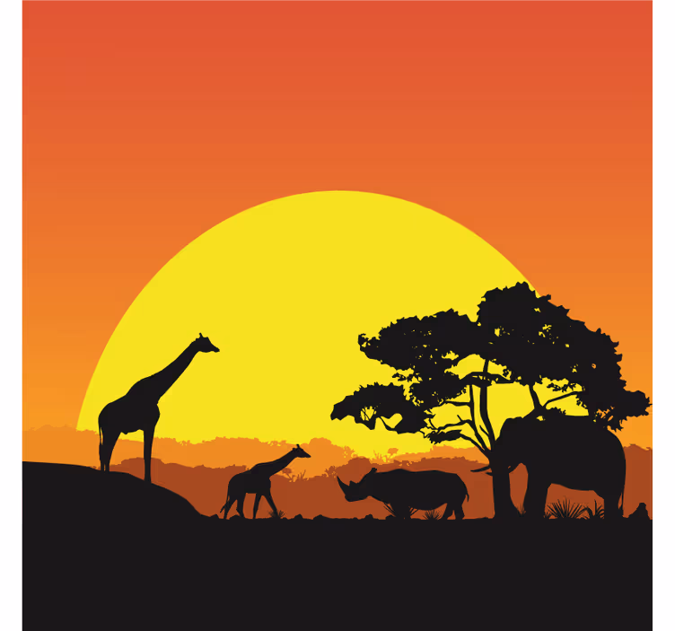 Afriško oblikovanje fototapeta afriška savana - TenStickers