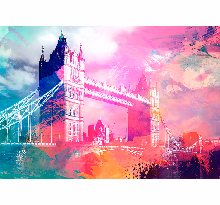 Barvita silhueta mostu Fototapete London - TenStickers