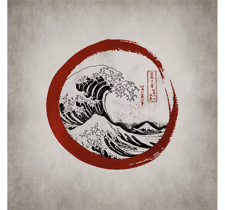 Fototapeta v bež barvi velika valovanje kanagawa - TenStickers