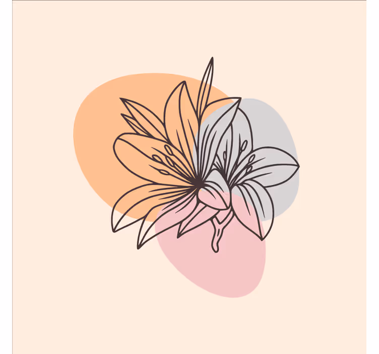 Fototapeta v bež barvi ljubka minimalistična cvetlica - TenStickers
