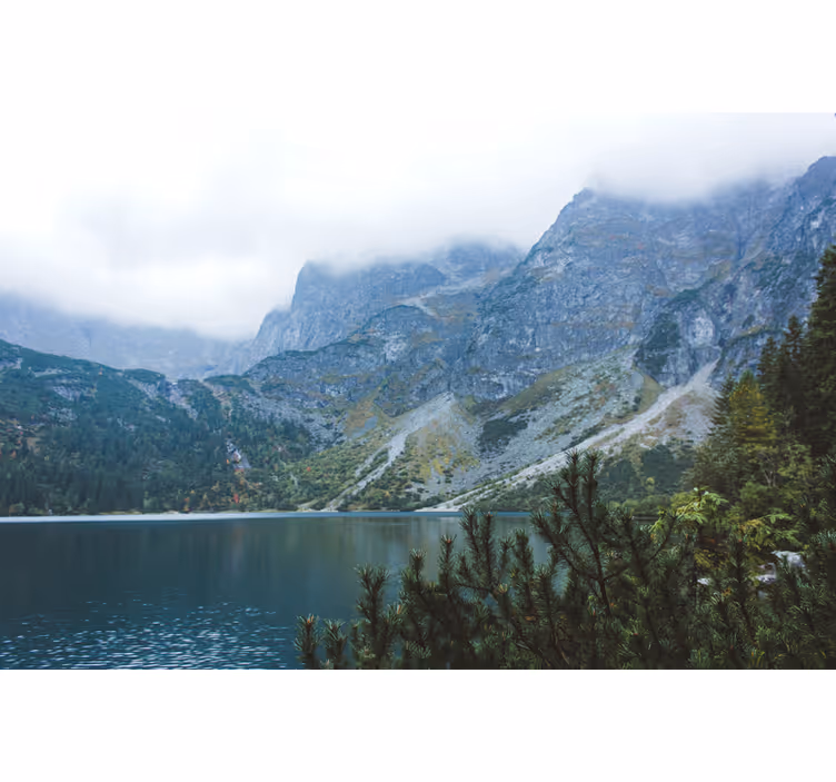 Zeleni fototapeti morsko oko in tatranske gore - TenStickers