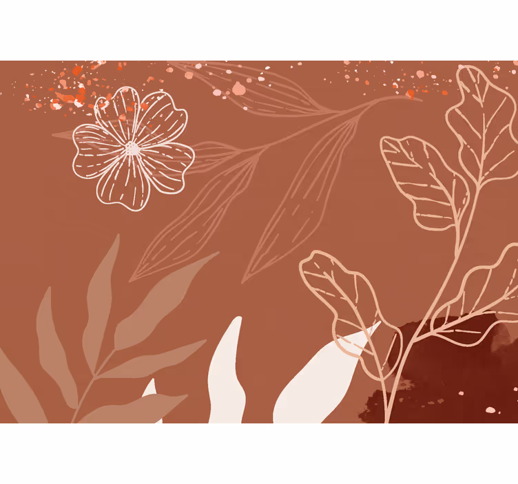 Fototapeta terracotta minimalističen dizajn listov - TenStickers