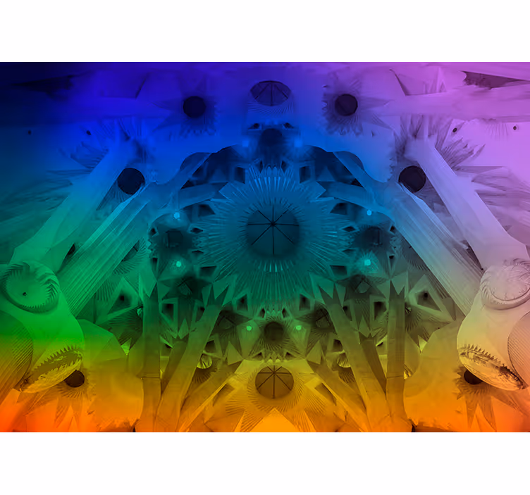 Barvita sagrada familia mestni stenski zidni zidni zid - TenStickers