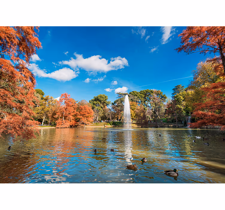 Retiro park v jesenskem zidnem zidu - TenStickers