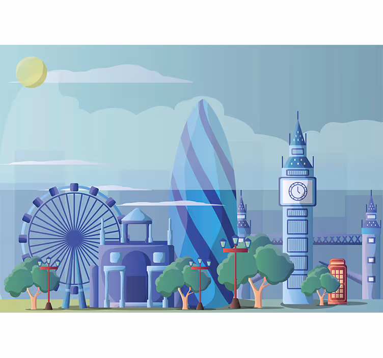 Stenski fototapeta za otroško spalnico v londonu - TenStickers