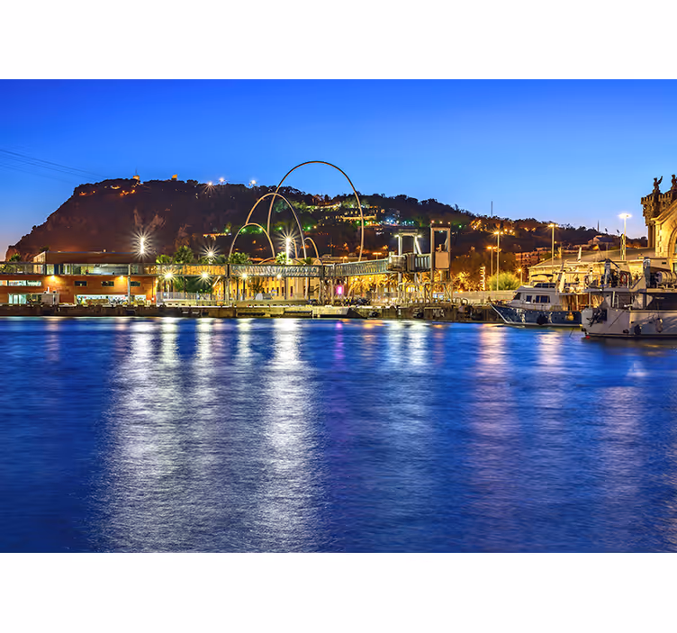 Fototapeta barcelona atardecer montjuic mestna stena - TenStickers