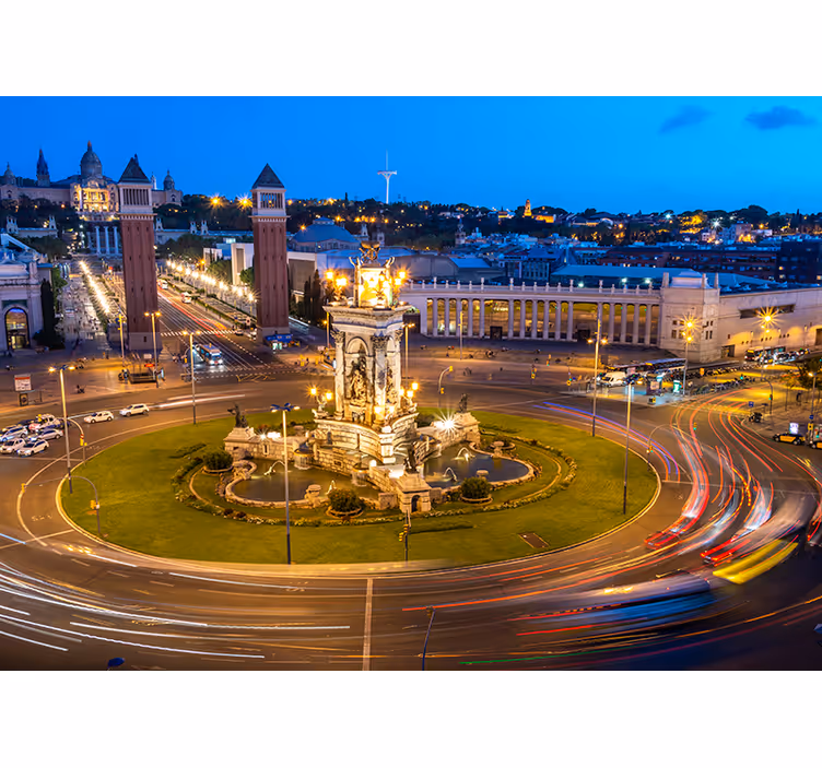 Fototapeta barcelona plaza de españa mestni zid - TenStickers