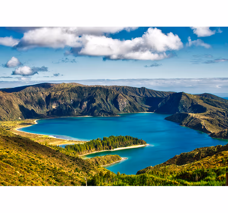 Jezero ognja jezero zidni fototapeta - TenStickers