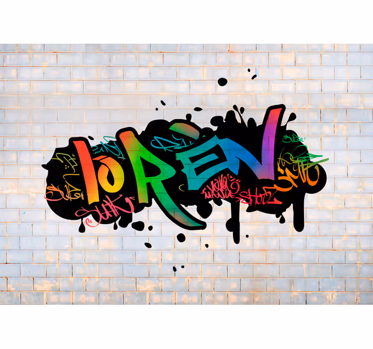 Personalizirano barvno ime grafiti umetniški stenski mural - TenStickers