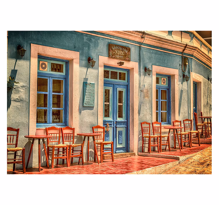 Cafe zunanji vintage stenski mural - TenStickers