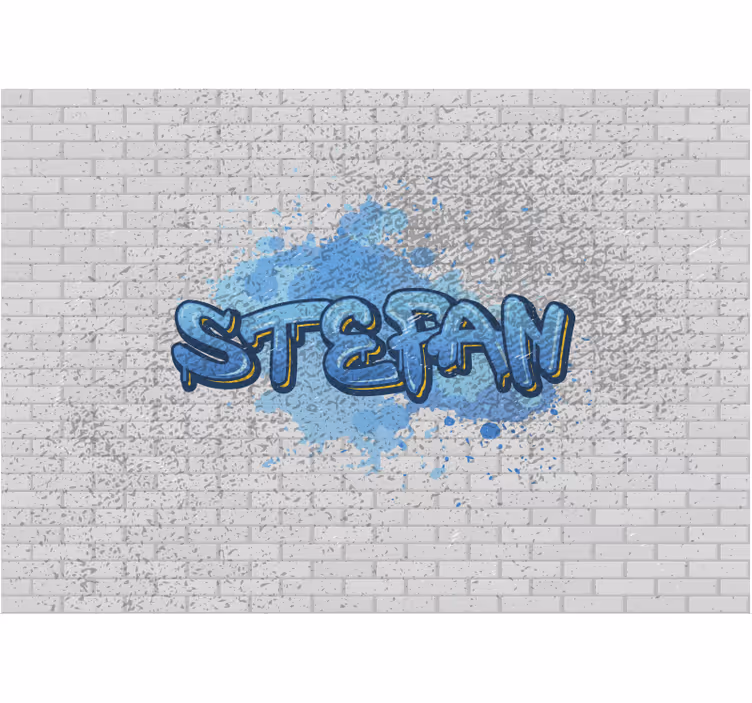 Modri grafiti stenska poslikava po meri - TenStickers