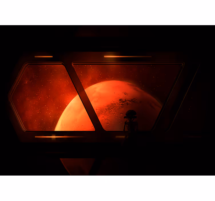 Martian landscape view vesoljski fototapeti - TenStickers