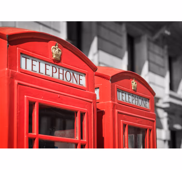 Stenska poslikava v telefonski govorilnici v londonu - TenStickers