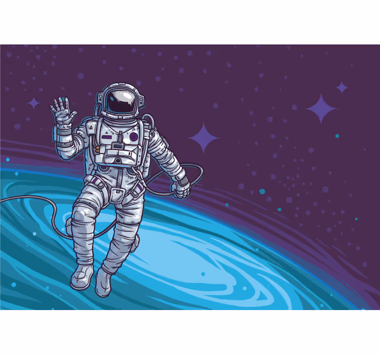 Astronavt, ki odplava stran Vesoljski fototapeti - TenStickers