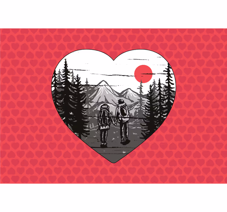 Mountain heart adventure fototapeta ljubezen - TenStickers
