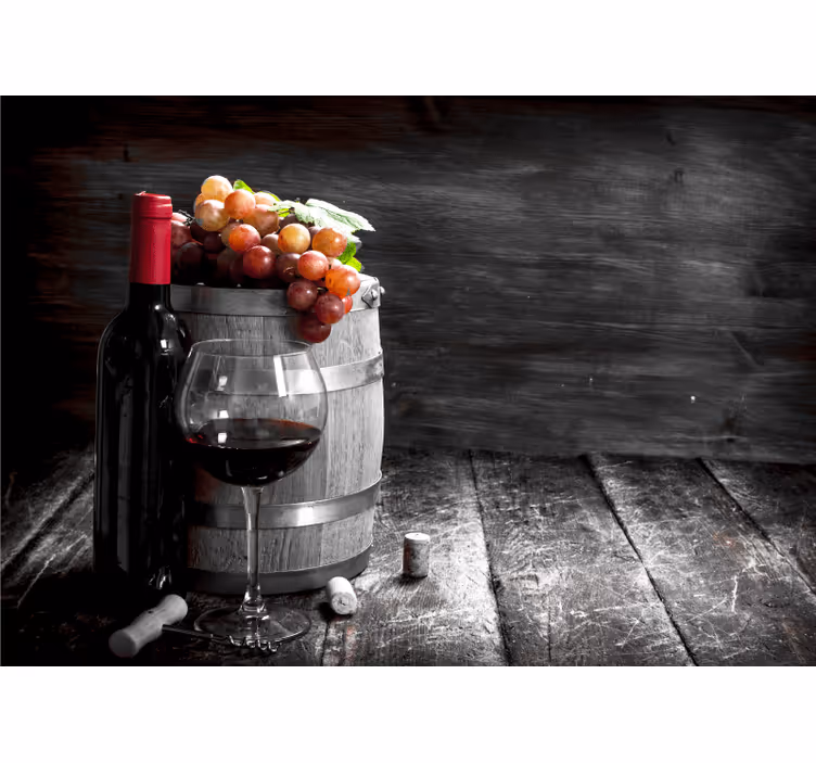 Vino in grozdje fototapeti - TenStickers