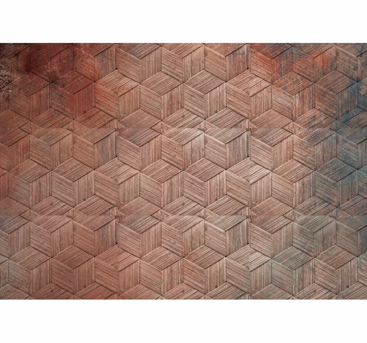 Geometric wood pattern fototapete z teksturami - TenStickers